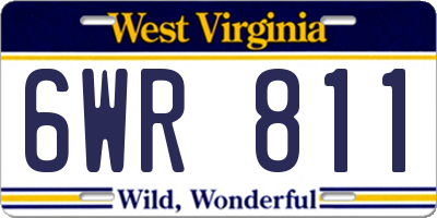 WV license plate 6WR811