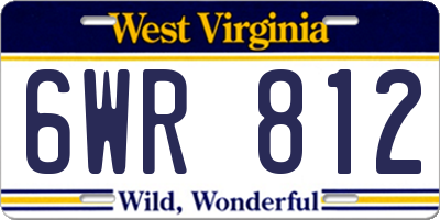 WV license plate 6WR812