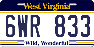 WV license plate 6WR833