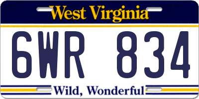 WV license plate 6WR834