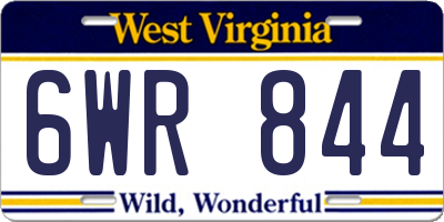 WV license plate 6WR844
