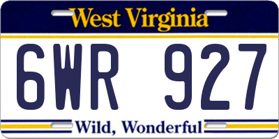 WV license plate 6WR927