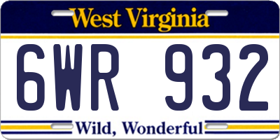 WV license plate 6WR932