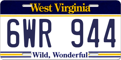 WV license plate 6WR944