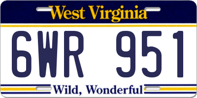 WV license plate 6WR951