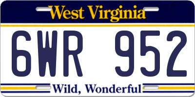 WV license plate 6WR952