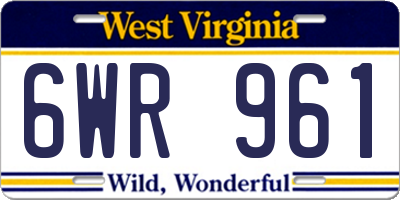WV license plate 6WR961