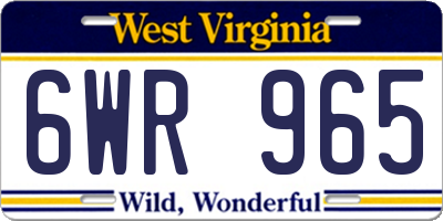 WV license plate 6WR965