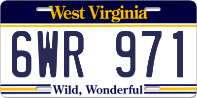 WV license plate 6WR971