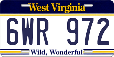 WV license plate 6WR972