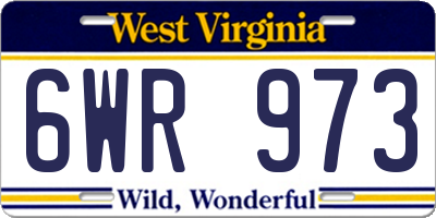 WV license plate 6WR973