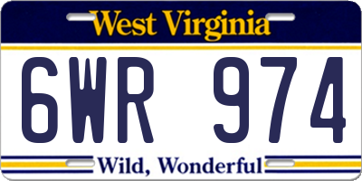 WV license plate 6WR974
