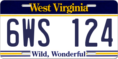 WV license plate 6WS124
