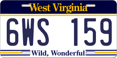 WV license plate 6WS159