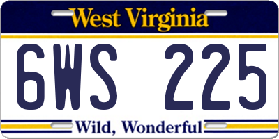 WV license plate 6WS225