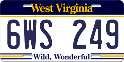 WV license plate 6WS249