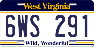 WV license plate 6WS291