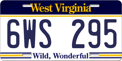 WV license plate 6WS295