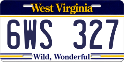 WV license plate 6WS327