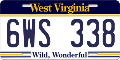 WV license plate 6WS338