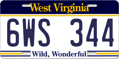 WV license plate 6WS344