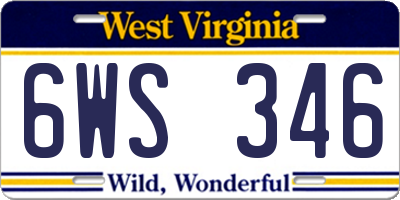 WV license plate 6WS346