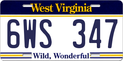 WV license plate 6WS347