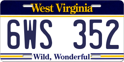 WV license plate 6WS352