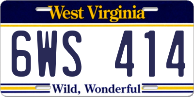 WV license plate 6WS414