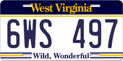 WV license plate 6WS497