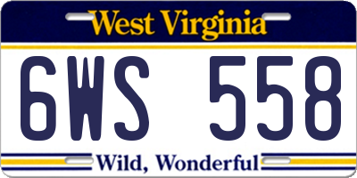 WV license plate 6WS558