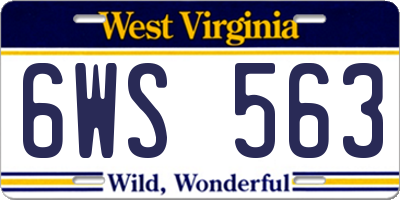WV license plate 6WS563