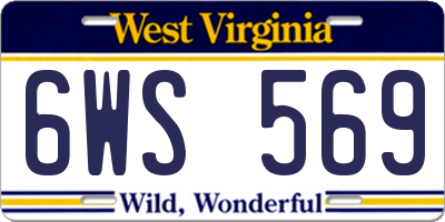 WV license plate 6WS569