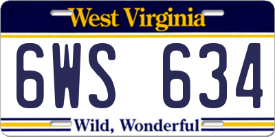 WV license plate 6WS634
