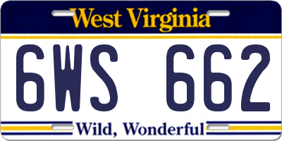 WV license plate 6WS662