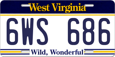 WV license plate 6WS686