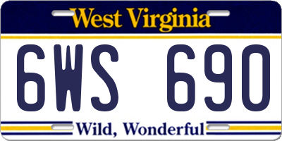 WV license plate 6WS690