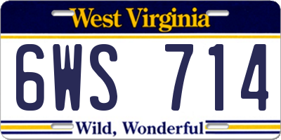 WV license plate 6WS714