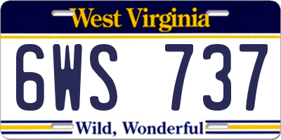 WV license plate 6WS737