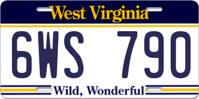 WV license plate 6WS790