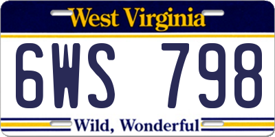 WV license plate 6WS798