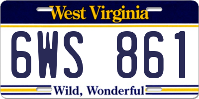 WV license plate 6WS861