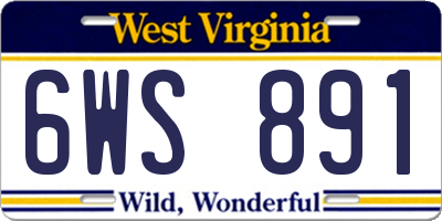WV license plate 6WS891
