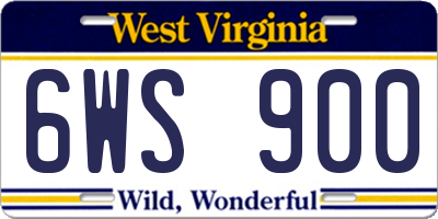 WV license plate 6WS900