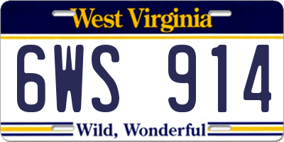 WV license plate 6WS914