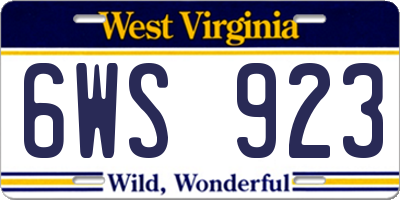 WV license plate 6WS923