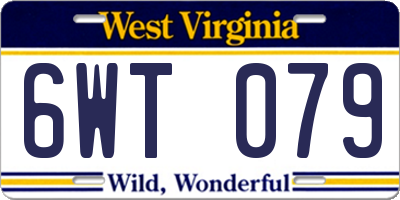 WV license plate 6WT079