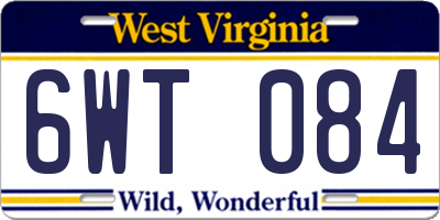 WV license plate 6WT084