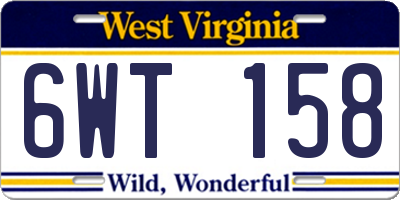 WV license plate 6WT158