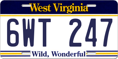 WV license plate 6WT247